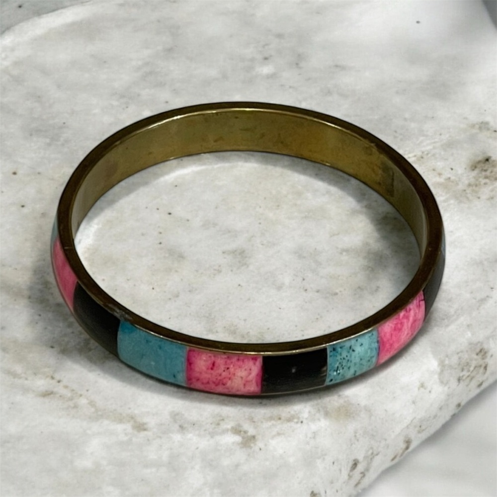 🎁FREE GIFT🎁Multicolor Stone Inlay Bangle Bracelet